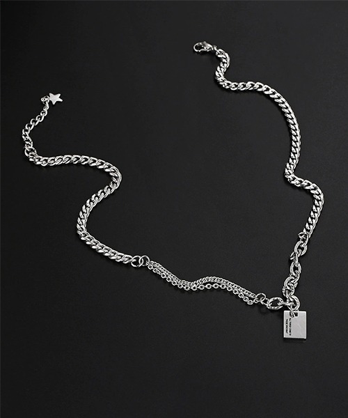 VIBGYOR ネックレス プレートトップシルバーチェーンネックレス/メンズ