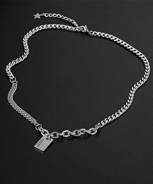 VIBGYOR ネックレス プレートトップシルバーチェーンネックレス/メンズ