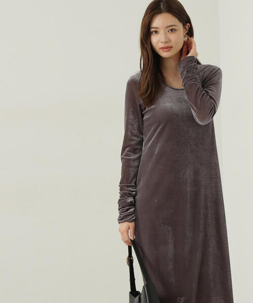 「PROPORTION BODY DRESSING」 長袖ワンピース MEDIUM グレー レディース_画像3
