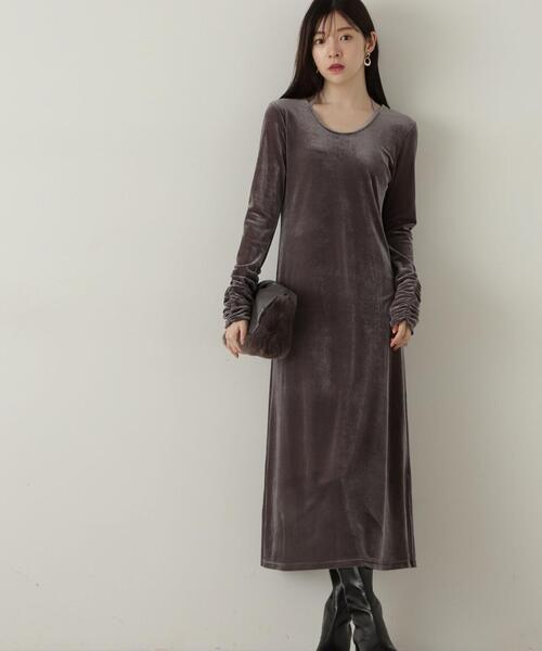 「PROPORTION BODY DRESSING」 長袖ワンピース MEDIUM グレー レディース_画像6