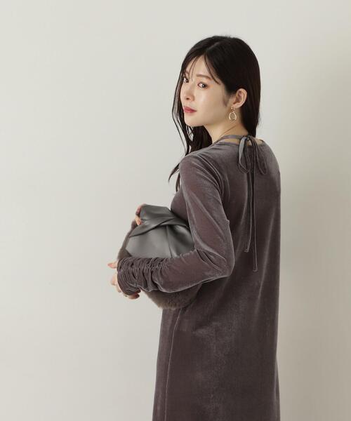 「PROPORTION BODY DRESSING」 長袖ワンピース MEDIUM グレー レディース_画像8