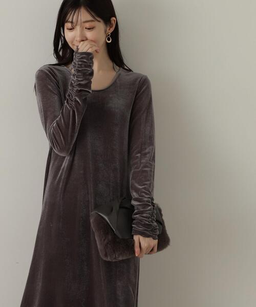 「PROPORTION BODY DRESSING」 長袖ワンピース MEDIUM グレー レディース_画像9