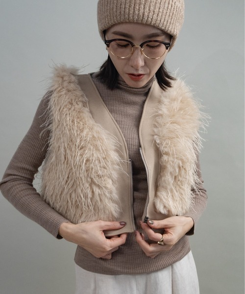 ベスト ジレ ファーショートベスト レディース : ZOZOTOWN Yahoo!店