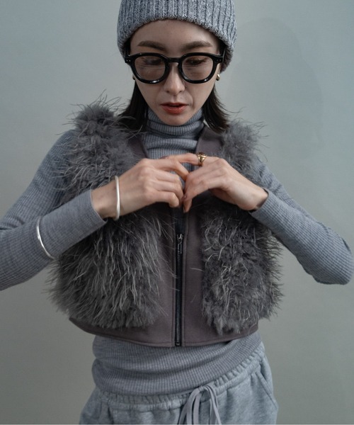 ベスト ジレ ファーショートベスト レディース : ZOZOTOWN Yahoo!店