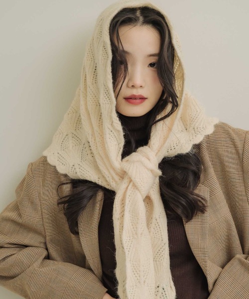 NEUNA（ヌナ） ストール マフラー レースニットストールマフラー