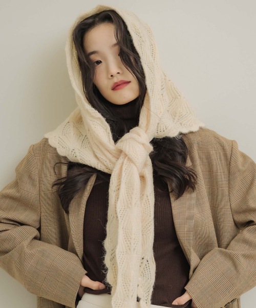 NEUNA（ヌナ） ストール マフラー レースニットストールマフラー