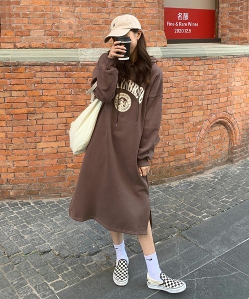 ワンピース ロゴプリントパーカーワンピース : ZOZOTOWN Yahoo!店