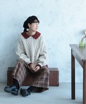 ワイドパンツ パンツ ビスケットチェックのパン...の詳細画像2