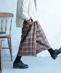 ワイドパンツ パンツ ビスケットチェックのパン...の詳細画像4
