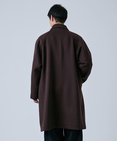 シンプル定番アウター ウールビーバーステンカラーコート メンズM黒 新品未使用 B.C STOCK（ベーセーストック） ステンカラーコート コート ビーバー