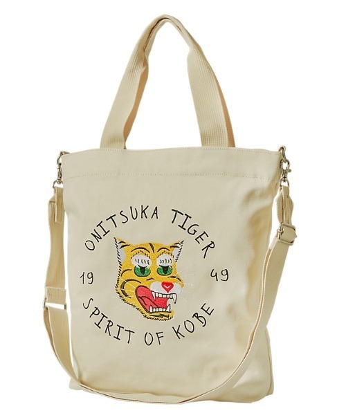 オニツカタイガー　2wayトートバッグ Onitsuka Tiger（オニツカタイガー） 2WAYバッグ OS オフホワイト