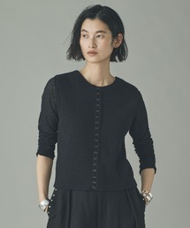 【美品】カレンソロジー　レース2wayニットベスト　黒 Curensology（カレンソロジー） ベスト ジレ /2WAYフリゼニットベスト