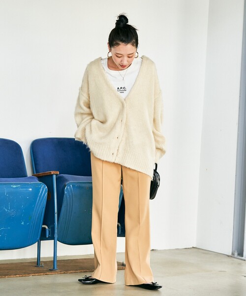 freak's store ベージュカーディガン 本日限定値下げ！ FREAK'S STORE（フリークスストア） カーディガン フリ- ベージュ