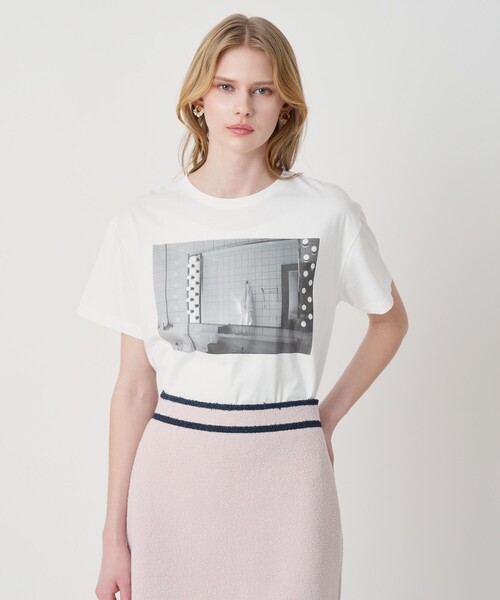 ANAYI（アナイ） tシャツ 半袖 コットン天竺フォトプリントTシャツ