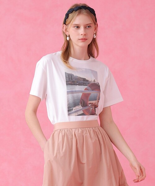 ANAYI（アナイ） tシャツ 半袖 コットン天竺フォトプリントTシャツ