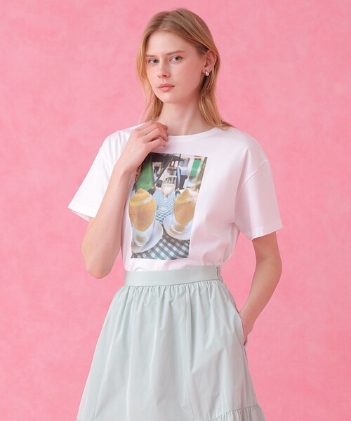 ANAYI（アナイ） tシャツ 半袖 コットン天竺フォトプリントTシャツ