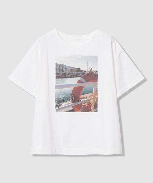 ANAYI（アナイ） tシャツ 半袖 コットン天竺フォトプリントTシャツ