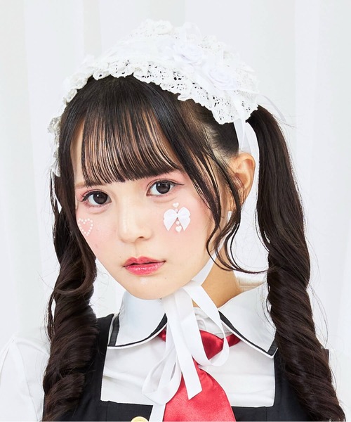 BODY LINE ボンネット　ヘッドドレス　ロリィタ　ピンク　黒　2色セット BODYLINE レースアップ2連薔薇ヘッドドレス : ZOZOTOWN Yahoo!店