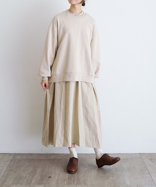 「休日と詩」 スウェットカットソー FREE ライトベージュ レディース_画像8