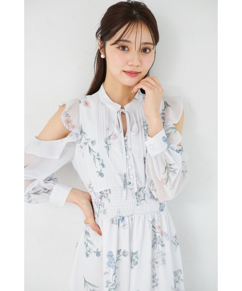 タグ付新品　RALPH LAUREN 日本製　コットンオフショルダー　袖フリル tocco closet（トッコ クローゼット） ワンピース ラッフルフリル