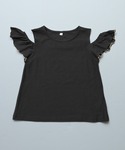 tシャツ 梨地オフショルダーカットソー キッズ...の詳細画像1