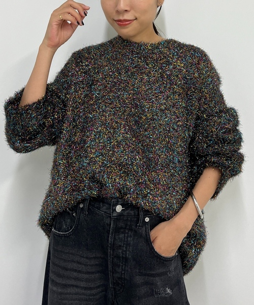 「LOUNGEDRESS」 長袖ニット FREE グレー レディース_画像2