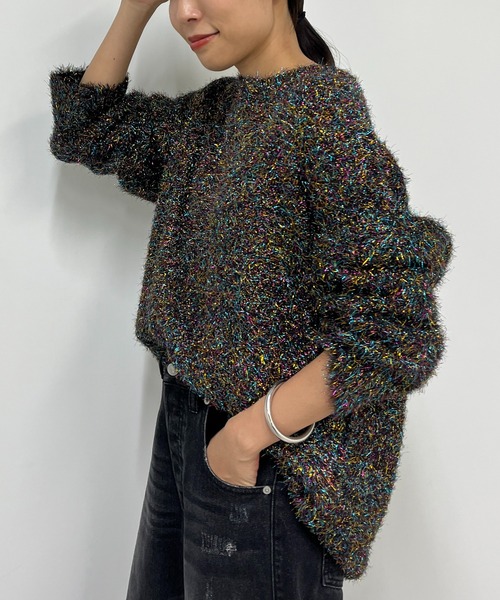 「LOUNGEDRESS」 長袖ニット FREE グレー レディース_画像3