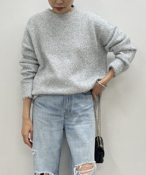 「LOUNGEDRESS」 長袖ニット FREE グレー レディース_画像8