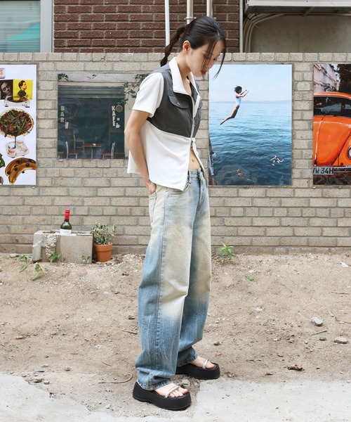 「FOLLOWIN」 デニムパンツ MEDIUM ブルー レディース_画像3