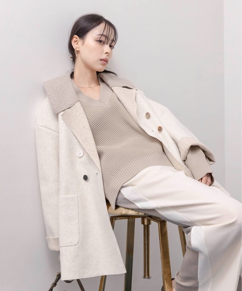 Eimee Law ロングコート フリーサイズ Eimee Law（エイミーロウ） ジャケット FREE アイボリー レディース