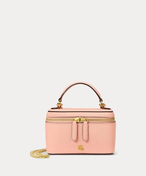 Ralph Lauren ピンク レザー バッグ ショルダーベルト付 LAUREN RALPH LAUREN（ローレン ラルフローレン） ショルダーバッグ