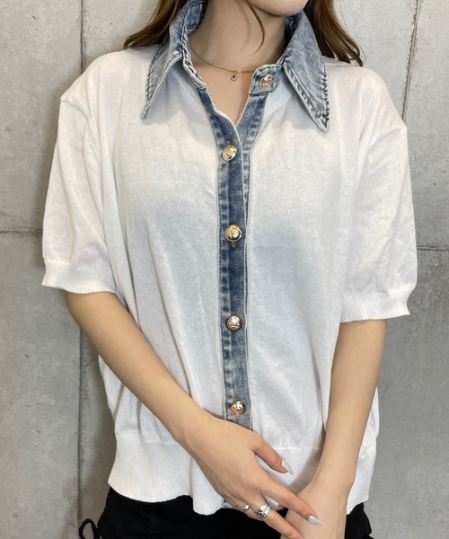 Roger&Raw（ロジャーアンドロウ） カーディガン 夏 半袖 デニム 