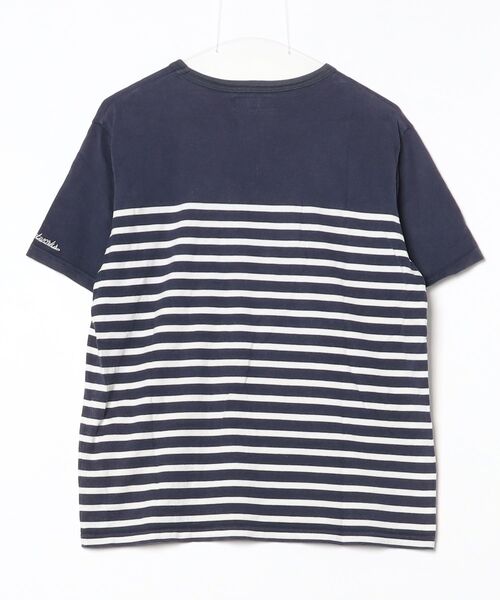 「CLUCT」 ボーダー柄半袖Tシャツ M ネイビー メンズ_画像2