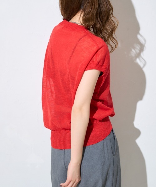 TRIANGLE PALETTE tシャツ 半袖 スラブシアー半袖 ニット レディース