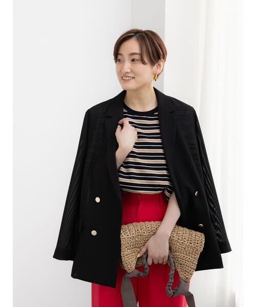 THINGS THAT MATTER メッシュテーラードジャケット Te chichi（テチチ） ジャケット ノーカラージャケット メッシュ