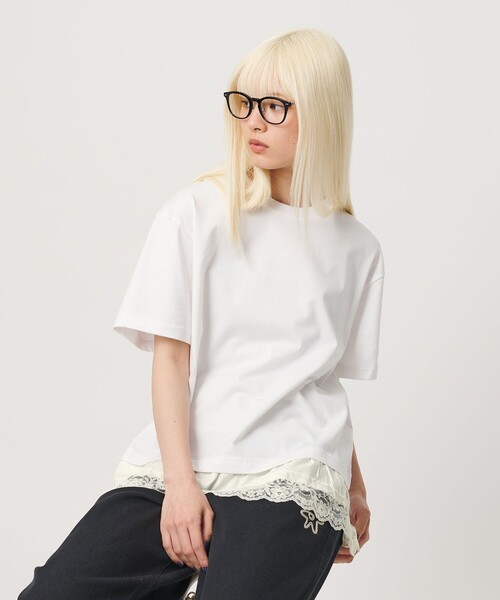 BEAUTY＆YOUTH UNITED ARROWS tシャツ 半袖 レースドッキング ショート