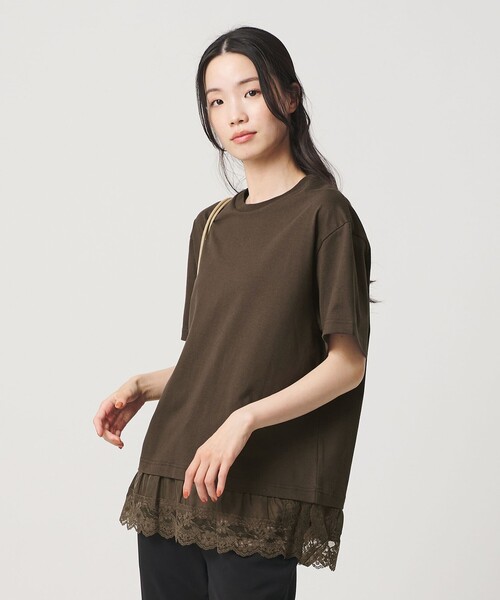BEAUTY＆YOUTH UNITED ARROWS tシャツ 半袖 レースドッキング ショート