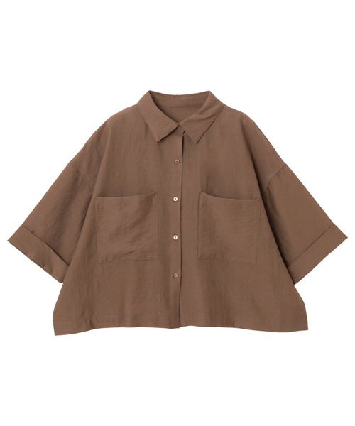 「andme」 「alma design」半袖シャツ M ライトベージュ レディース_画像6