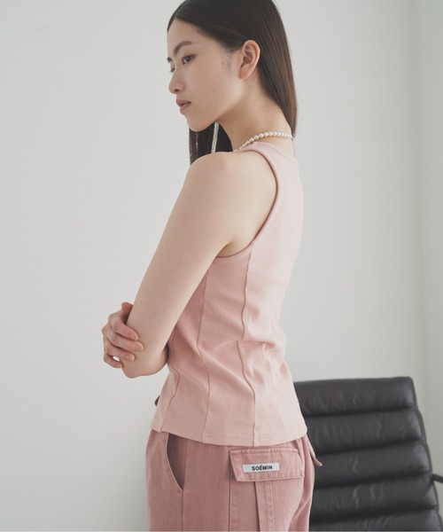 SOEMIN（ソミン） タンクトップ ノースリーブ American sleeve tops