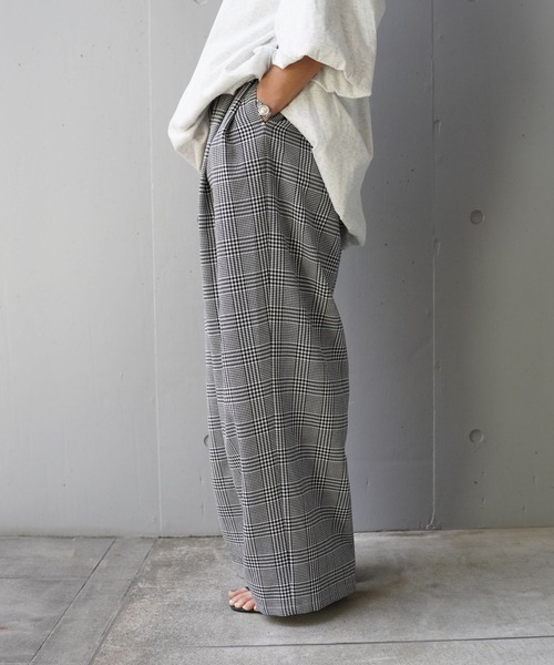 YENN パンツ YENN（イエン）PLAID TUCK EASY PT レディース : ZOZOTOWN
