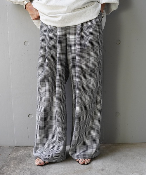 YENN パンツ YENN（イエン）PLAID TUCK EASY PT レディース : ZOZOTOWN
