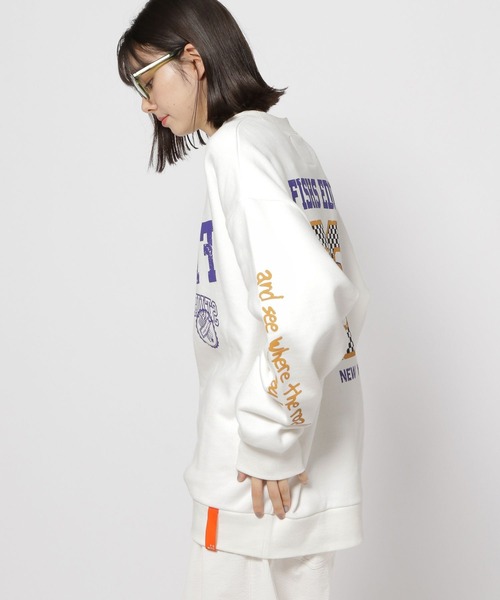 「Fishs Eddy」 スウェットカットソー MEDIUM オフホワイト メンズ_画像5