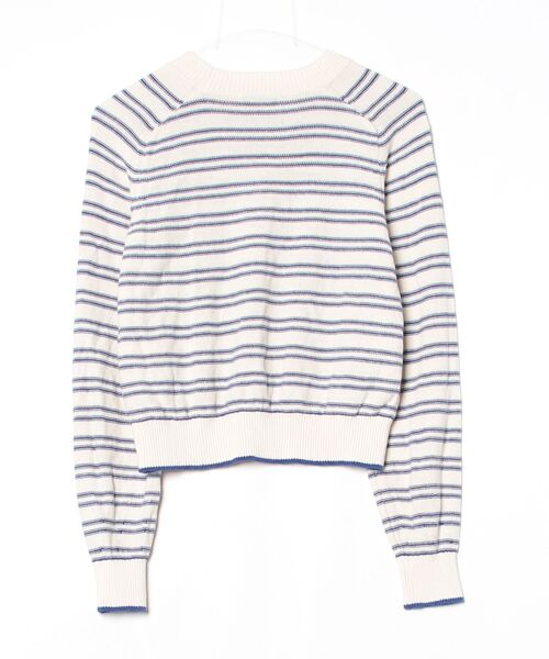 「COMPTOIR DES COTONNIERS」 ボーダー柄長袖ニット S ベージュ レディース_画像2