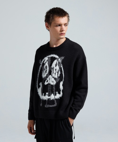 Y-3 セーター ニット CHITO GRAPHIC KNITTED SWEATER メンズ