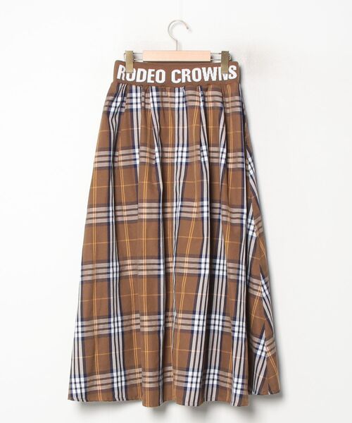 「Rodeo Crowns」 チェック柄ロングスカート FREE ブラウン レディース_画像2