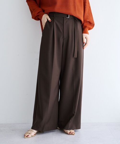 YECCA VECCA（イェッカヴェッカ） ワイドパンツ パンツ ベルト付き