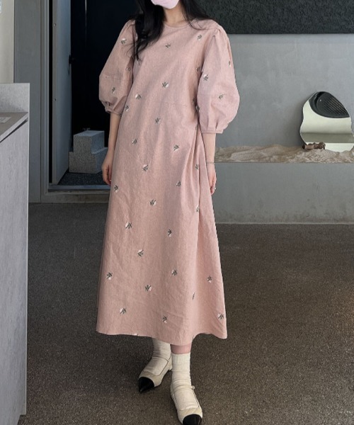 「FREE STYLISTS」 「JLP」長袖ワンピース FREE ベビーピンク レディース_画像2