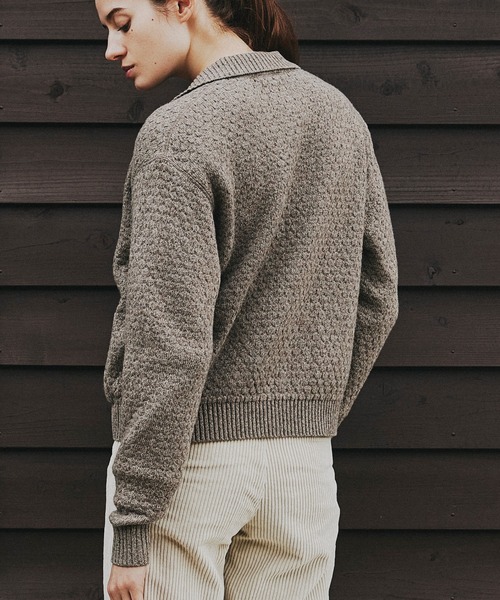 SEAGREEN（シーグリーン） ブルゾン アウター WAFFLE KNIT ZIP BLOUSON