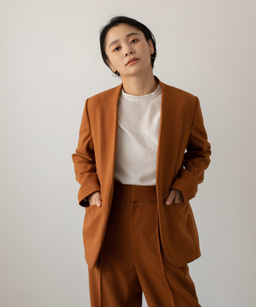 贅沢品 Liyoca 「Liyoca」ノーカラー ノーカラージャケット ジャケット ジャケット・アウター