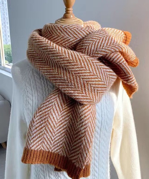 フ*イ様 the letters ヘリンボーン 大判ストール　マフラー　レターズ DAY CLOSET マフラー ストール レディース 182×33cmヘリンボーン柄大判